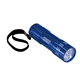 aerial view a blue 9 led metal flashlight, image 1 of 3