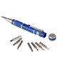 aerial view a blue 8 tip screwdriver set, image 1 of 4