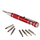 aerial view a red 8 tip screwdriver set, image 1 of 4