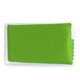 aerial view a lime green 6.75x6 microfiber cloth with pouch, image 1 of 2