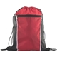 aerial view a red spirit drawstring backpack, image 1 of 2