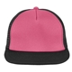 aerial view a neon pink district (r) flat bill snapback trucker cap, image 1 of 3