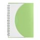 aerial view a frosted lime green spiral notebook with polypropylene, image 1 of 2
