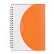 aerial view a frosted orange spiral notebook with polypropylene, image 1 of 2
