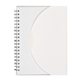 aerial view a frosted white spiral notebook with polypropylene, image 1 of 2