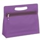 aerial view a translucent purple die cut vanity bag, image 1 of 2