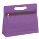 aerial view a translucent purple die cut vanity case bag, image 1 of 2