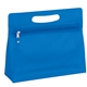 aerial view a translucent blue die cut vanity case bag, image 1 of 2