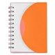 aerial view a frosted orange mini spiral notebook, image 1 of 2