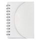aerial view a frosted white mini spiral notebook, image 1 of 2