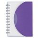 aerial view a frosted purple mini spiral notebook, image 1 of 2