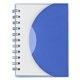 aerial view a frosted blue mini spiral notebook, image 1 of 3