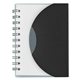 aerial view a frosted black mini spiral notebook, image 1 of 2