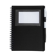 aerial view a solid black spiral notebook with id window, image 1 of 2