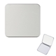 aerial view a solid silver compact mirror with dual magnification, image 1 of 4