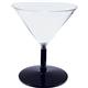 a black 2 oz plastic martini sampler