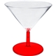 a red 3 oz plastic martini sampler