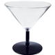 a black 3 oz plastic martini sampler