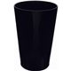 a black 16 oz plastic pint cup
