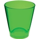 a green 1.5 oz plastic standard shot glass