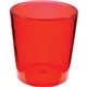 a red 2 oz colored styrene shot glass