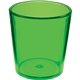 a green 2 oz colored styrene shot glass