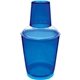 a blue 12 oz 3 piece plastic cocktail shaker