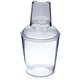 a clear 12 oz 3 piece plastic cocktail shaker