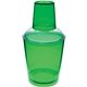 a green 12 oz 3 piece plastic cocktail shaker