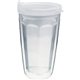 a natural 16 oz thermal dual walled travel tumbler - white printed insert