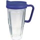 a navy 24 oz thermal travel mug with decal - plastic