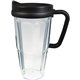 a black 24 oz thermal travel mug with decal - plastic