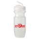 aerial view a frost bottle & translucent clear (flip top lid) lid 20 oz bike water bottle, image 1 of 2