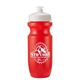 aerial view a red bottle & white lid 20 oz bike water bottle, image 1 of 2