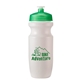 aerial view a white bottle & translucent green lid 20 oz bike water bottle, image 1 of 2