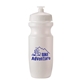 aerial view a white bottle & white lid 20 oz bike water bottle, image 1 of 2