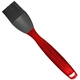aerial view a translucent red handle & charcoal brush silicone basting brush, image 1 of 2