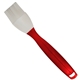aerial view a translucent red handle & white brush silicone basting brush, image 1 of 2