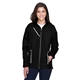 aerial view a black team 365 ladies dominator waterproof jacket, image 1 of 7