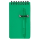 aerial view a frosted green spiral jotter pen, image 1 of 2