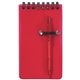 aerial view a frosted red spiral jotter pen, image 1 of 2