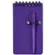 aerial view a frosted purple spiral jotter pen, image 1 of 2