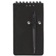 aerial view a solid black spiral jotter pen, image 1 of 2