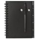 aerial view a solid black spiral notebook pen, image 1 of 2