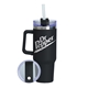 40 oz Stainless Steel Tumbler with Straw - Black
