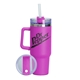 40 oz Stainless Steel Tumbler with Straw - Purple