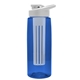 a transparent blue bottle & white lid & frost infuser the flair - 26 oz transparent tritan(tm) bottle with drink thru lid and large infuser