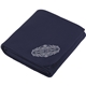 aerial view a navy blue soft fleece blanket, image 1 of 4