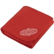 aerial view a red soft fleece blanket, image 1 of 4