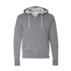aerial view a gunmetal heather independent trading co. - unisex lightweight full - zip hooded sweatshirt, image 1 of 3